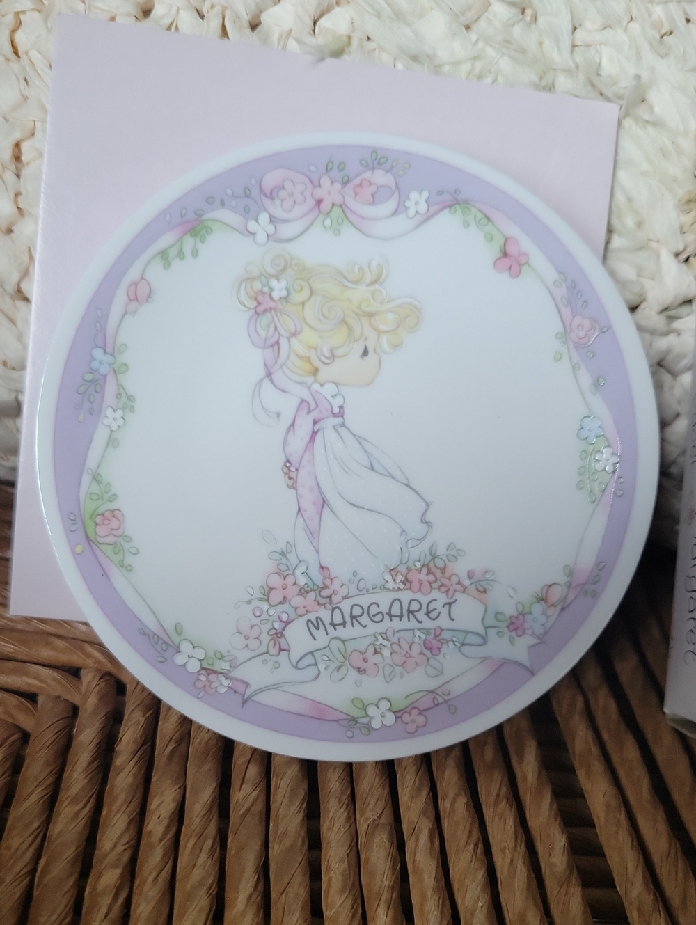 Precious Moments Margaret personalized plate with easel